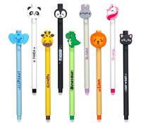 Thboxes 9 Pcs Erasable Pens, 0.7 mm Tip Rub Out Pens Blue Ink Eraser Gel Pen for Writing Drawing Note Taking Kids Adults Office School Supplies Back-to-School Gift, Animal Prints
