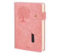 Thboxes A5 Ruled Journal Notebook, 360 Pages Leather Hardcover College Lined Journal Notepad for Women Men Diary Notebook, 100GSM Paper, for Work Office School, 5.7" X 8.5", Pink