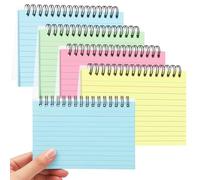 Thboxes Flash Cards, 200 PCS A6 Revision Cards Spiral Bound Coloured Index Card with Waterproof Cover 4 * 6 in - Portable Size for Office, School, Home Note Taking, Lists, Study (4 Colors)