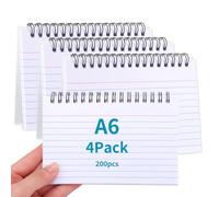 Thboxes Flash Cards, 200 PCS A6 Revision Cards Spiral Bound Index Card with Waterproof Cover 4 * 6 in - Portable Size for Office, School, Home Note Taking, Lists, Study (White)
