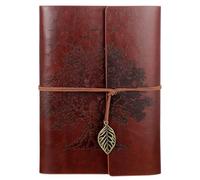 Thboxes Leather Journal Notebook A5, Refillable Diary, Travel Journals for Women Men Teenager 160 Pages Spiral Notebook, 100GSM Paper, 23 X 16 cm