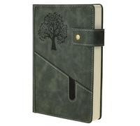 Thboxes Thick A5 Journal Notebook Lined, 360 Pages Hardcover Leather Journal for Women Men Diary Notebook, 100GSM Paper, for Work Office School, 5.7" X 8.5", Dark Green