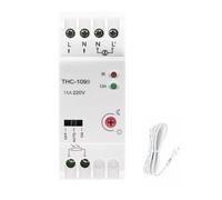 THC-109B Light Control Switch with Sensor for AC220V-240V Din Rail Mount, for AUTO/Manual Mode, 16A-25A Relay, Ambient Light Detection 2-100LUX, Compatible with Photocell, Pack of 1
