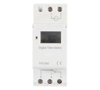 THC 30A Digital Timer Switch, Programmable Electronic Time Control Switch, High Precision Industrial Grade Chip with Backup Battery, for Street Lamps, Neon Lights, Production Devic (220V)