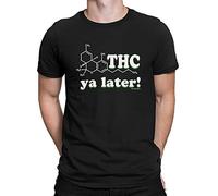 THC Ya Later - Mens Organic Cotton Novelty Marijuana Weed T-Shirt Black