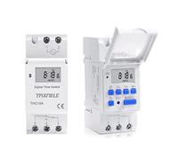 THC15A Digital LCD Electronic Relay Timer 7 Days Weekly Programmable Timer Switch Relay Control Din Rail Mount Timing Swtich for Streetlight Air Conditioner Control Time Switch Timer (110V)