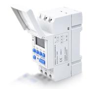 THC15A Digital Timer Switch, DIN Rail Digital Programmable Timer Switch with LCD Display, Electronic Relay Time Switch with Total Daily and Weekly(220V, 15A)