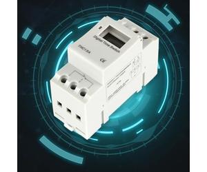 Thc15a Digital Weekly Programmable Timer Relay Switch for Industrial Automation - 220 for 240v Ac 25a Load Capacity 16 On/Off Settings Power Failure Memory (3 Years) LCD Display