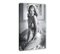THCTCA Vintage Golden Age Hollywood Schauspielerin Fotos Canvas Poster Bedroom Decor Sports Landscape Office Room Decor Gift Frame-style 24x36inch(60x90cm)