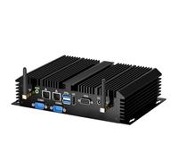 Thdeukoty Fanless Mini Industrial PC, Desktop Computer Core i5-4200U Windows 10 Pro, 16GB RAM 512GB SSD, 2xNICs, 2*COM RS232, 4xUSB3.0, Dula-Band WiFi, HDMI/VGA Ports, Gigabit LAN, Auto Power On