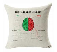The 1% Trader Mindset Pillowcase Pillow Cover Cushion Cover Trader Gift 50 x50Cm Removable Invisible Zipper Color:The 1% Trader Mindset