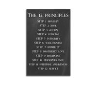 The 12 Principles Addiction RecoveryWall Decoration Posters Motivational Wall Posters Suitable for Office Gym Bedroom Decoration AestheticUnframe-style 12x18inch(30x45cm)
