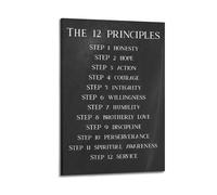 The 12 Principles Addiction RecoveryWall Decoration Posters Motivational Wall Posters Suitable for Office Gym Bedroom Decoration AestheticFrame-style 20x30inch(50x75cm)