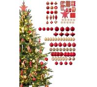 The 128pc Full Heavy Coverage Bauble Set for 6ft trees | Red & Gold Colour