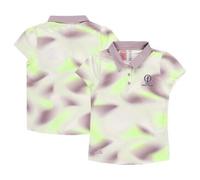 adidas Junior Girls Ultimate All-Over Print Golf Polo Shirt, Unisex, Green spark, 11-12 years | American Golf