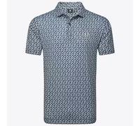 The 153rd Open Royal Portrush FootJoy Floral Sketch Print Lisle Polo - Navy