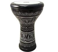 The 17'' Wave Zaza Percussion Egyptian Style Darbuka Doumbek (Black - Engraved)
