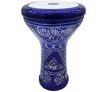 The 17'' Wave Zaza Percussion Egyptian Style Darbuka Doumbek (Blue - Engraved)