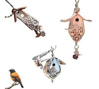 The 1951 "Magnolia Birdhouse Necklace, Bird Necklace, Tiny Birds on Branch Alloy Charm Ornaments, Vintage Hollow/Simple Stylish, Suitable for Jewelry Collectors, Lovers & Gift (A+B+C)