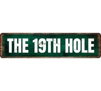 The 19th Hole Aluminum Metal Sign 6 X 16 Inch Wall Decor,Indoor/Outdoor use