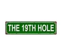 THE 19TH HOLE Space Vintage Metal Tin Sign, Street Sign, Home Decor, Room Decor, Wall Decor, Bathroom Decor, Bar Decor, Cafe Decor, Garage Decor, 16 x 4 Inch