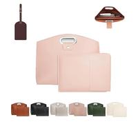 The 2-Piece Set: Sophisticated Business Waterproof Leather Laptop & Tote Set, 2-Piece Laptop & Tote Sets, Waterproof Leather Handbag, For Work And Office (Pink)