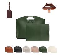 The 2-Piece Set: Sophisticated Business Waterproof Leather Laptop & Tote Set, 2-Piece Laptop & Tote Sets, Waterproof Leather Handbag, For Work And Office (Green)