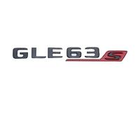The 2017 new letter GLE43 GLE53 GLE63 GLE63S logo is compatible with the W166 W167 logo sticker accessory on the rear of the car's side luggage compartment(Black Red)