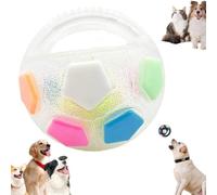 the 2026 New Mellow Dog Calming Ball with Handle is a rubber toy in the shape of a football that is interactive and ideal for water play, training, and outdoor games.(2PCS-A) (White)