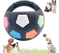 the 2026 New Mellow Dog Calming Ball with Handle is a rubber toy in the shape of a football that is interactive and ideal for water play, training, and outdoor games.(2PCS-A) (Black 1)