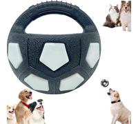 the 2026 New Mellow Dog Calming Ball with Handle is a rubber toy in the shape of a football that is interactive and ideal for water play, training, and outdoor games.(2PCS-A) (Black 2)