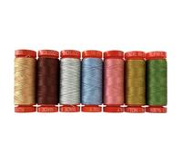 The 2026 Windham Fabrics Challenge 7 Small Spools 100% Cotton 50wt - Ideal for Hand Embroidery, Quilting, Topstitching, Decorative Sewing - Made in Italy