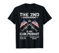 The 2nd Amendment is My Gun Permit AR15 American Flag T-Shirt