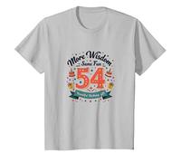 The 30s: More Wisdom, Same Fun 54th Birthday Gift T-Shirt, Kids, Silver, 10 Years