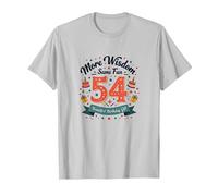 The 30s: More Wisdom, Same Fun 54th Birthday Gift T-Shirt, Men, Silver, L