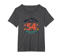 The 30s: More Wisdom, Same Fun 54th Birthday Gift T-Shirt, Women's Plus, Dark Heather Grey, 6X