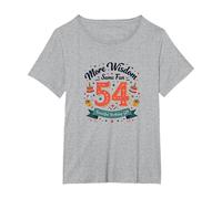 The 30s: More Wisdom, Same Fun 54th Birthday Gift T-Shirt, Women's Plus, Heather Grey, 3X