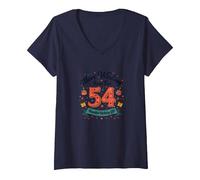 The 30s: More Wisdom, Same Fun 54th Birthday Gift V-Neck T-Shirt, Women, Navy, XL
