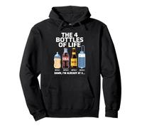 The 4 Bottles Of Life Beer Bottle Celebration Alcohol Humor Pullover Hoodie