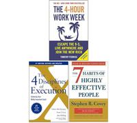The 4-Hour Work Week, 4 Disciplines of Execution, The 7 Habits of Highly Effective People 3 Books Collection Set