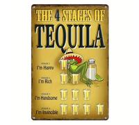 The 4 Stages of Tequila' Aluminium Metal Tin Sign Home Plaque Poster Home Bar Pub Wall are Decor New 8"x12"