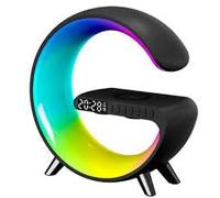 The 5-in-1 Wireless Charger Ambient Light is More Than just a 15W Fast Charger. It Also Doubles as an Ambient Atmosphere lamp, Night Light, FM Radio, and Speaker (Black)