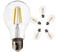 The 5 Piece Edison Clear Glass Wick Light Bulbs Improve Room Brightness. Beautiful and Durable. (4w Warm White E27)