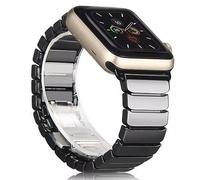 The 5 Shop Bracelet Compatible with Apple Watch Series 7 6 5 4 3 2 1, Ceramic Replacement Wristbands Unisex with Butterfly Clasp Luxury Ceramic Watch Strap 38/40/41/42/44/45 mm, 38/40/41mm