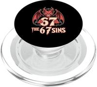 The 67 Sins Devil Demon Horns Wings Number 67 PopSockets PopGrip for MagSafe