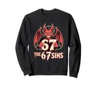 The 67 Sins Devil Demon Horns Wings Number 67 Sweatshirt