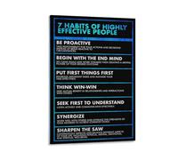 The 7 Habits Of Highly Effective People Poster Entrepreneur Inspirational Wall Art Canvas Painting Wall Art Poster for Bedroom Living Room Decor 24x36inch(60x90cm) Frame-style
