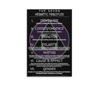 The 7 Hermetic Principles Poster Hermeticism Canvas Wall Art For Room Aesthetic And Decor Poster For Bedroom Kitchen Bathroom Living Room Office Decor 16x24inch(40x60cm) Unframe-style