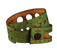 The 7-in-1 7Function Stitch Counter Wrist Wrap, Multifunctional Leather Metric Inches 18" Wrist Ruler, Tape Measure Cuff Measuring Bracelet Tool for Crocheter with Stitch Marker Storage (Green)