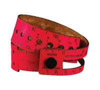 The 7-in-1 7Function Stitch Counter Wrist Wrap, Multifunctional Leather Metric Inches 18" Wrist Ruler, Tape Measure Cuff Measuring Bracelet Tool for Crocheter with Stitch Marker Storage (Red)